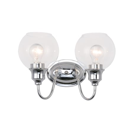 Maxim Lighting Ballord 2-Light 14" Wide Polished Chrome Vanity Light 1112CLPC